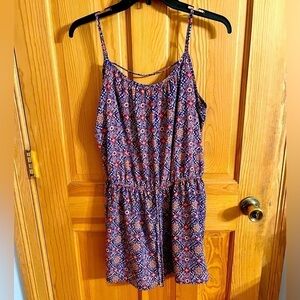 TCEC Romper Size Large Paisley Print Shorts Cottagecore Ditzy Dainty Demure Boho